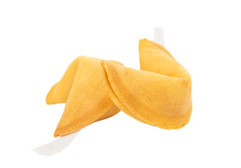 isolated fortune cookie