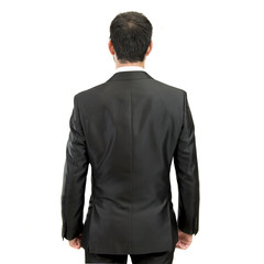 businessman back over isolated white background