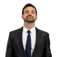 satisfaction business man isolated over white background