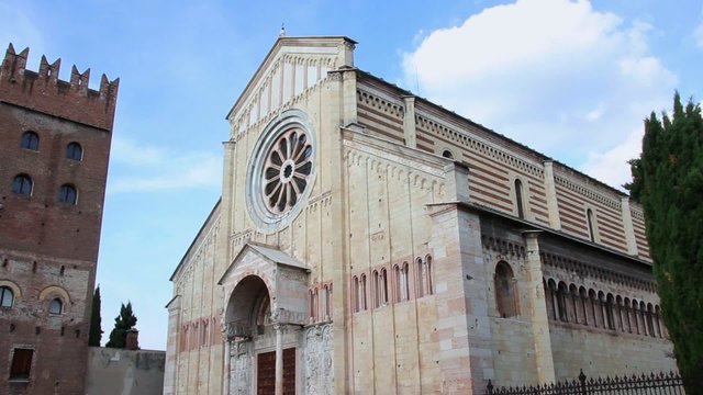 VERONA, ITALY - CIRCA NOVEMBER 2013: Cathedral of San Zeno