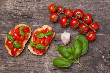 Fresh bruschetta ingredients