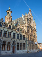 Fototapeta na wymiar Leuven - Gothic palace from Margarethaplein