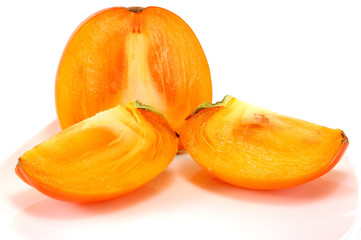 ripe persimmon cut
