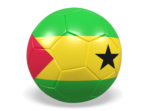 Football/soccer ball with a flag for Sao Tome and Principe