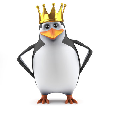 Cute penguin is crowned
