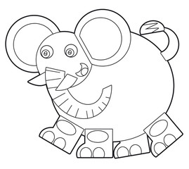 Cartoon wild animal - coloring page for the children
