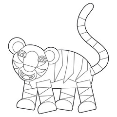 Cartoon wild animal - coloring page for the children
