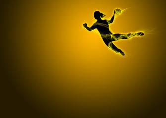 Fototapeta na wymiar Woman handball background