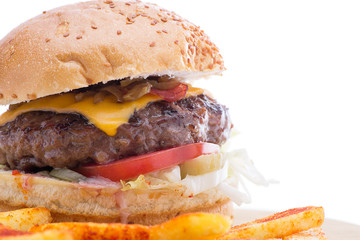 Cheeseburger close up