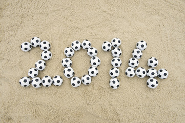 Soccer 2014 Message on Brazil Beach