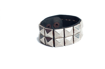 Rusty stud on white background