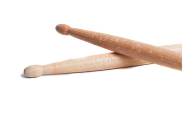 Chipped drumstick on white background