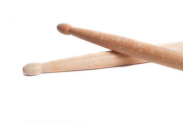 Chipped drumstick on white background