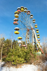 Cabins of abandoned Ferris wheel, Pervouralsk, Urals, Russia