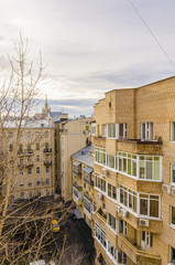 Old houses and yard in the center of Moscow