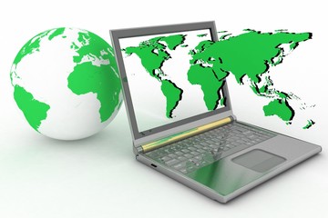 Internet concept  global connection laptop