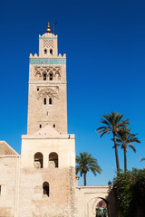 Fototapeta na wymiar Minarett der Koutoubia Moschee in Marrakesch