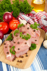 Raw turkey meat close up