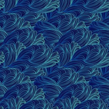 Seamless abstract pattern, waves background