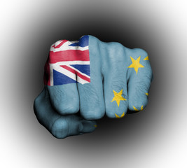 Fist of a man punching