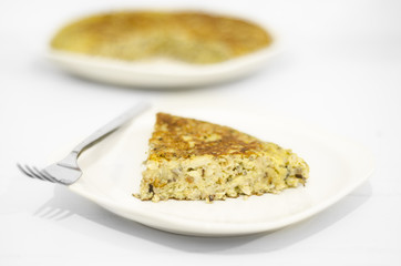 Omelette. Tortilla de patatas, spanish food
