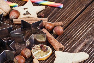 Christmas spices, nuts and fruits