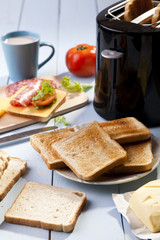 Breakfast with a toasted bread