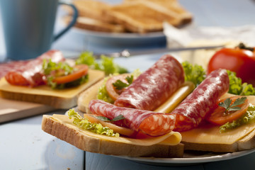 Breakfast with a toasted bread