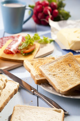 Breakfast with a toasted bread