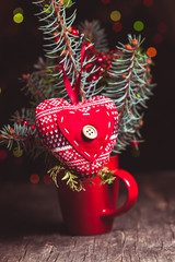 Handmade knitted heart
