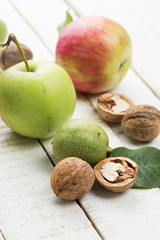 Walnuts and apples