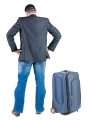 Businessman traveling with suitcas