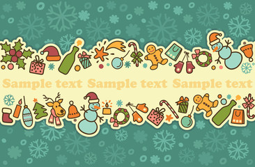 Seamless banner on a theme of New Year and Christmas