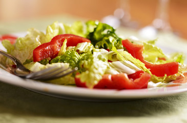 Fresh lettuce and pepper salad