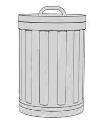 cartoon image of trash bin