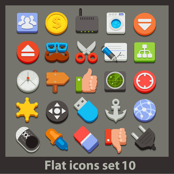 vector flat icon-set 10