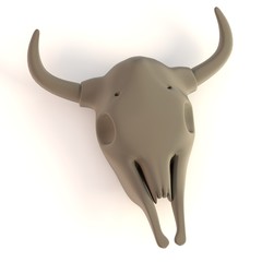 realistic 3d render of cow skull