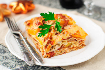 Chicken and Pumpkin Lasagna, Christmas Dinner