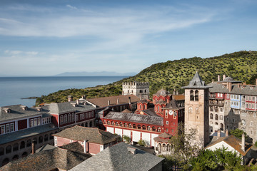 Fototapeta na wymiar Vatopedi monastery, Mount Athos, Greece