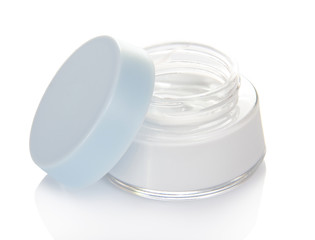 Open jar of cosmetic product