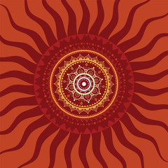 Mandala. Sun pattern.