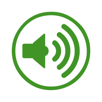 iws31 IconWebsiteSimple iws - english: green icon circle web symbol - speaker volume - German: Lautsprecher Lautst&auml;rke Button in gr&uuml;n - g112