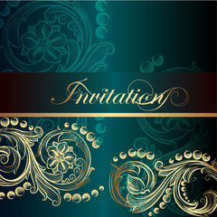 Elegant invitation card with floral elements