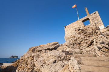 Coastal Venetian fortress Castello in Petrovac, Montenegro