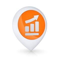 GPS icon with symbol of graph.