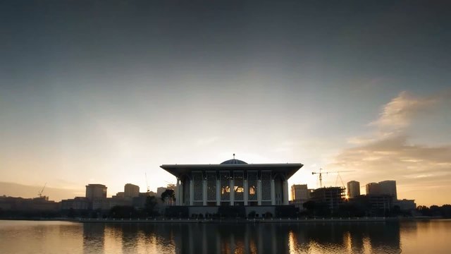 Timelapse sunrise over Tuanku Mizan Zainal Abidin Mosque 1080p.
