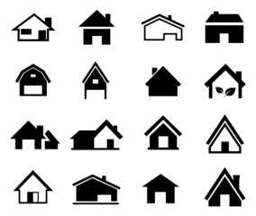 houses set icon vector