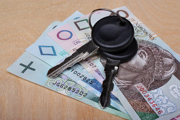 Car keys and money