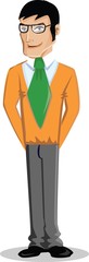 Мультипликационный персонаж-офисный работник