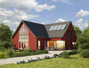 Obraz premium Einfamilienhaus 3 rot